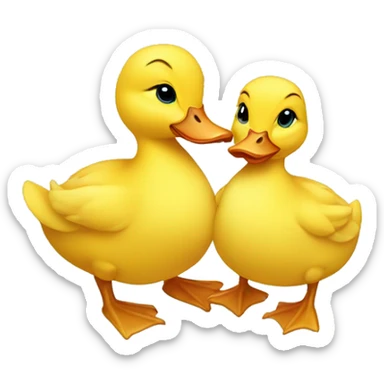 Baby ducklings with mother duck sticker