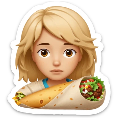 resting burrito face girl sticker