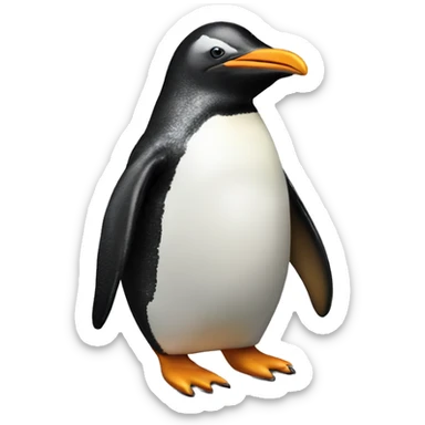 Penguin on a trex sticker