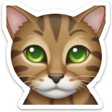 A brown tabby cat with green eyes surfing  sticker