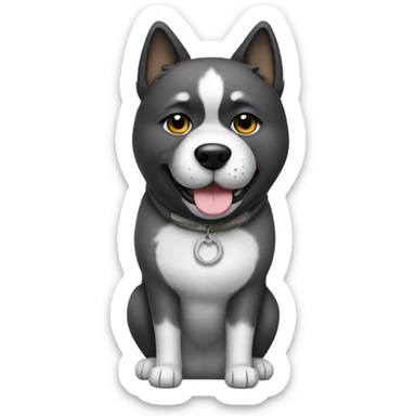 Black and gray Akita doing a peace sign sticker