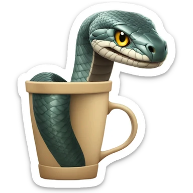 Cobra enrolada em uma taça (preto e branco) sticker