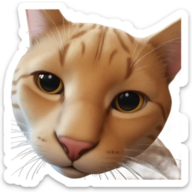 realistic cat with closed mouth sticker