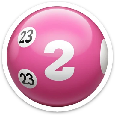 pink billiard ball with the number 23 sticker