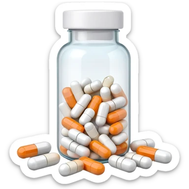 Open pill bottle sticker
