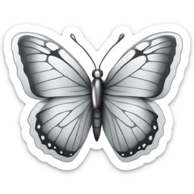butterfly black and silver sticker