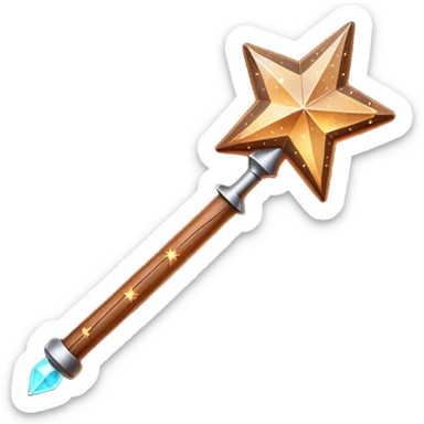 3d Magic wand with sparkle sticker