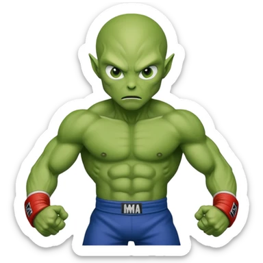 alien MMA fighter sticker