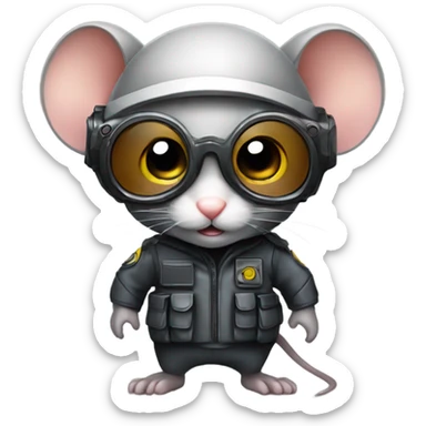 Mouse wearing spy gear sticker