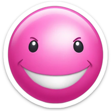 pink ball character no mouth and big ribbon sticker