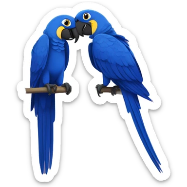 Hyacinth Macaw pair Full Body love sticker