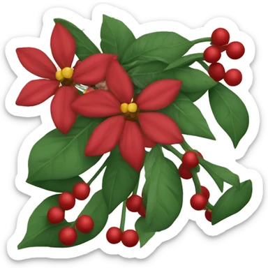 Flores rojas de Nochebuena sticker