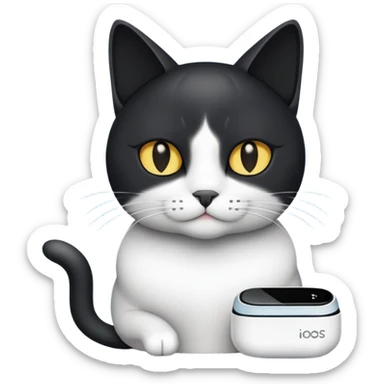 Cat with iqos sticker