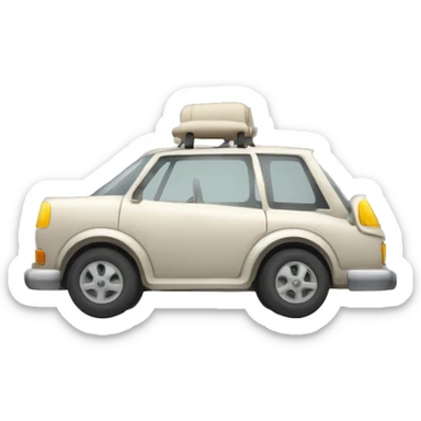 Un squelette automobile  Des ossements assemblés avec une précision morbide forment le cadre de cette voiture macabre. sticker