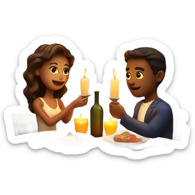 Romantic candle lit dinner date sticker