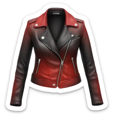 Hyper Realistic isolated open red ombre feminine fashion leather jacket. sticker