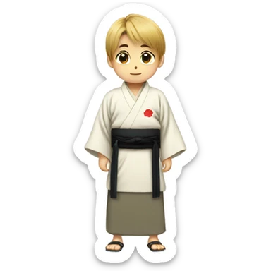 Japan hakama on boy sticker