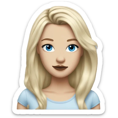 realistic white blonde girl blue eyes full lips with harry styles sticker