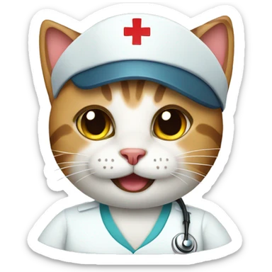 cat nurse sticker