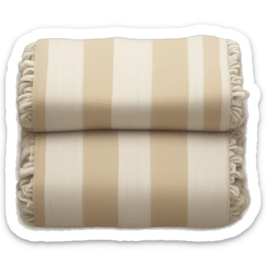 Beige and white folded blanket sticker
