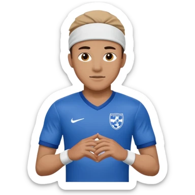 soccer winger with sweatband, blue color. sticker
