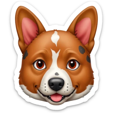 Chunky Australian cattle dog with ears up begging sticker