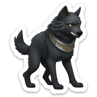 Black wolf warrior sticker
