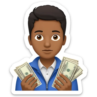 archetype for a young adult: The Precarious-Independent (20-25yr) Dealing with unstable incomes, bills, rent and expenses they have to have full control over finances but often don’t have the flexibility to think about long-term goals. South american or black individual 
 sticker