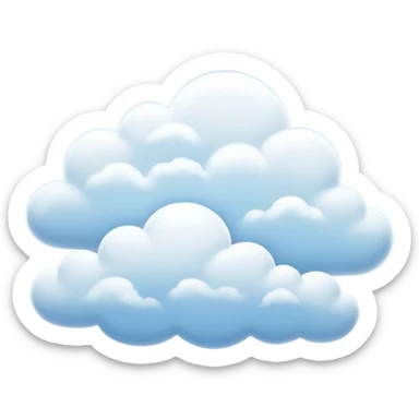 Cinematic Realistic Clouds Emoji, Fluffy and soft, with gentle, swirling white clouds floating effortlessly in a deep blue sky. The clouds drift lazily across the horizon, casting shadows and playing with the light in a peaceful and dreamy way. Soft glowing outline, capturing the essence of calm, serenity, and endless sky in a dreamy cloudscape! sticker