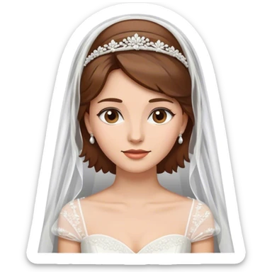 Brown hair woman getting married  sticker
