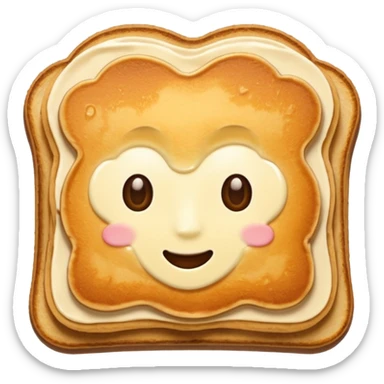 a pancake on toast sticker