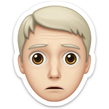 una persona con cara de anchoa preocupado con cara de anchoa sticker