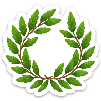 A flower laurel wreath with thicker leaves. sticker