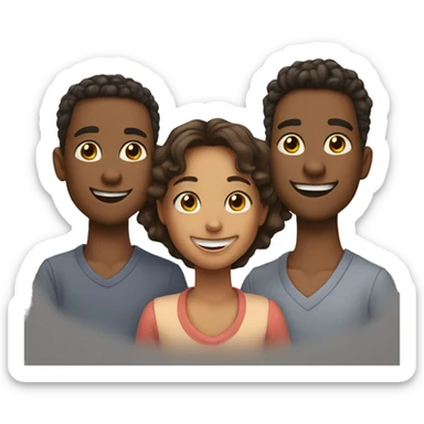 3 Sister & 3 brothers smiling sticker