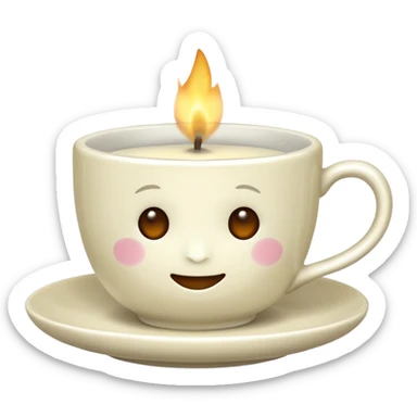 teacup candle sticker