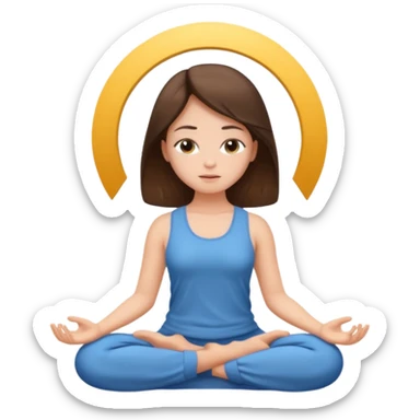 girl meditating with brunette hair  sticker