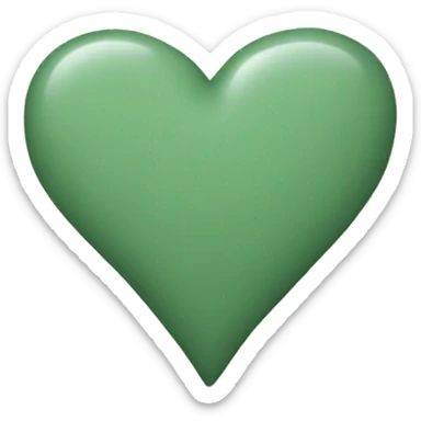 Sage green heart sticker