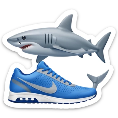 Shark with Blue shoes nike sticker