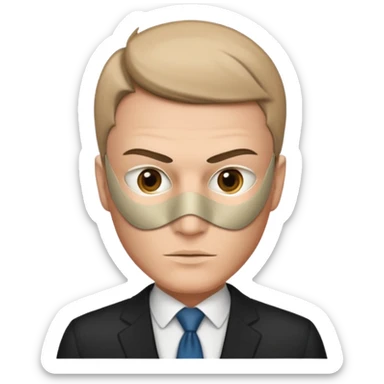 A business leader removing his mask (of the Anonymous type) indicating that he is revealing himself sticker