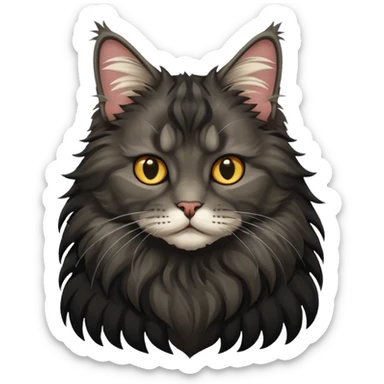 Black Mainecoon cat sticker