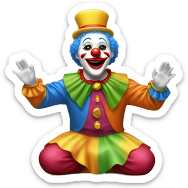 Clown kneeling in worship  sticker