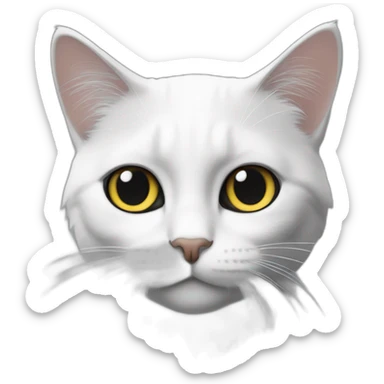 Un chat noir et blanc gros sticker