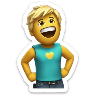 excited roblox character sticker
