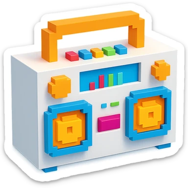 white boombox sticker