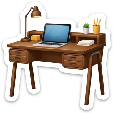wood simple desk  sticker