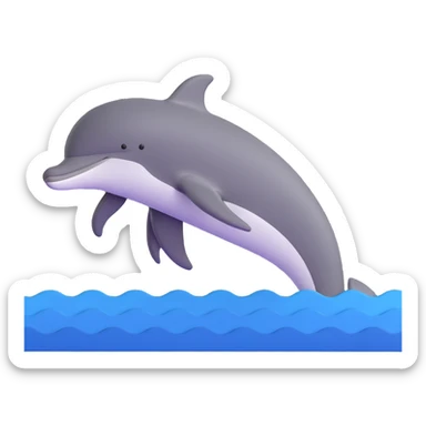 swimming dolphin in ocean waves sticker