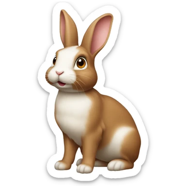 Lapin bélier marron petit  sticker