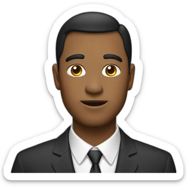 a man with noo hear wearing a suit  sticker