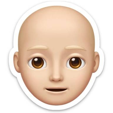 Uncanny valley emoji with no eyebrows sticker
