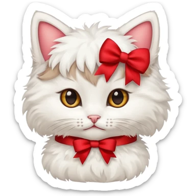 Kitten wearing bow sticker